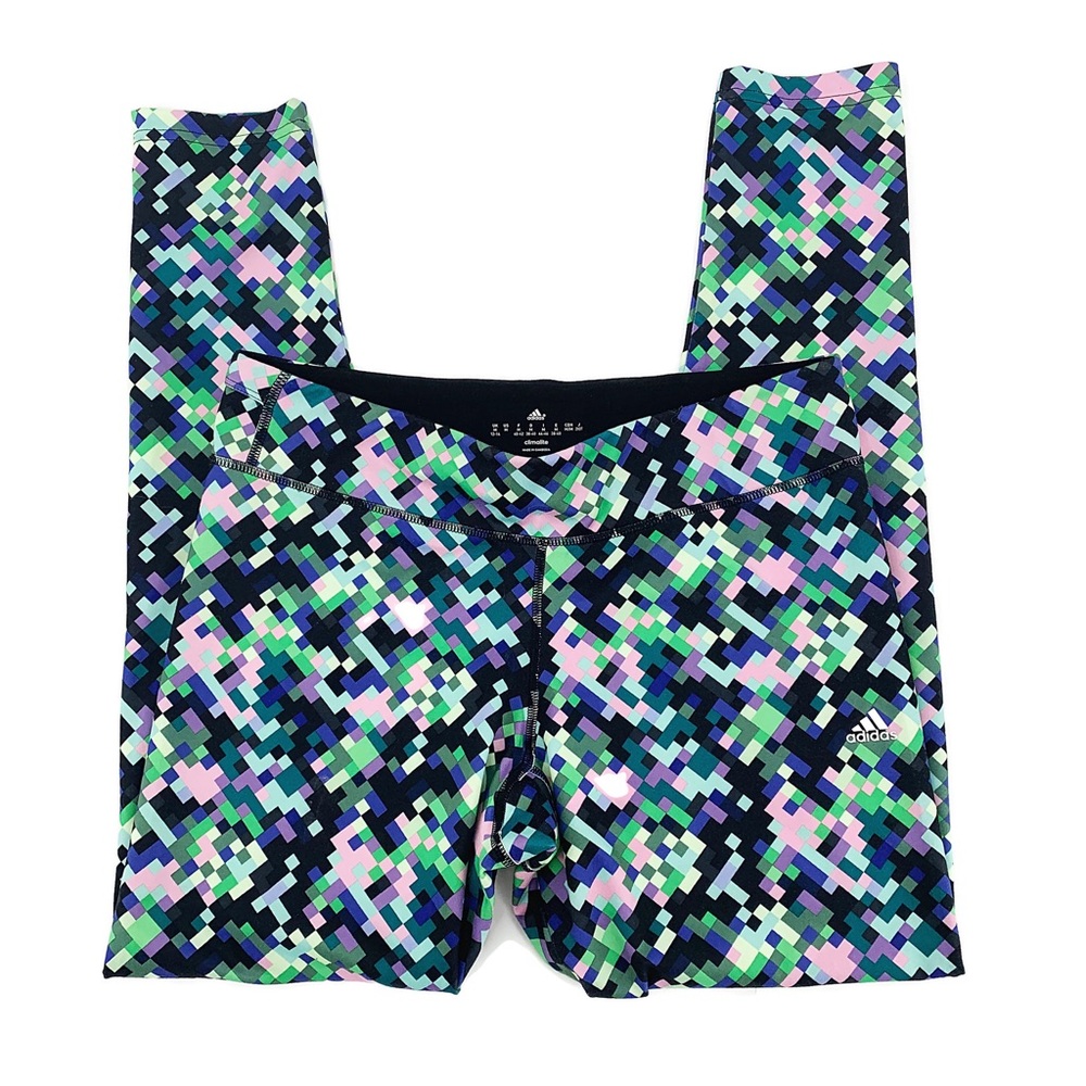 ADIDAS Climalite Geometric Print Leggings Sz M